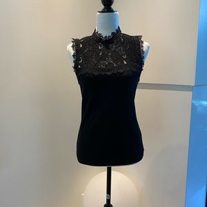 Black lace sleeveless top